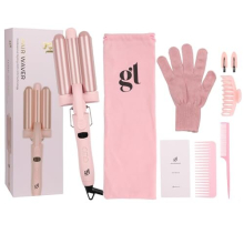 Ultimate GL Hair 3 Barrel Hair Waver KIT (Set of 6) -25mm Curling Iron Curling Tongs Mermaid Waves Curling Wand Curler with 3 Temperature Control