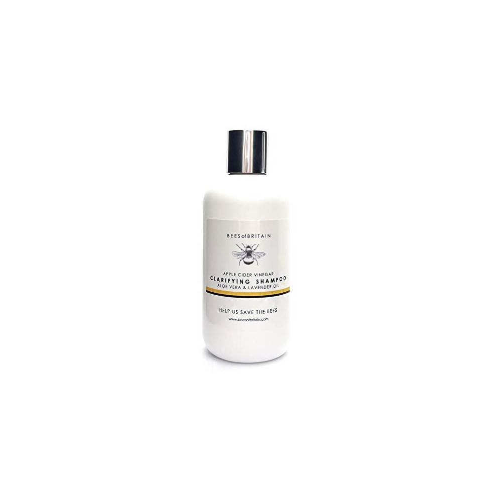 Bees Of Britain Lavender 99% Natural Clarifying Shampoo 250Ml - Apple Cider Vinegar Aloe & Sulfate Paraben & Silicone-Free. 5% Profit To Bees & Pollinators.