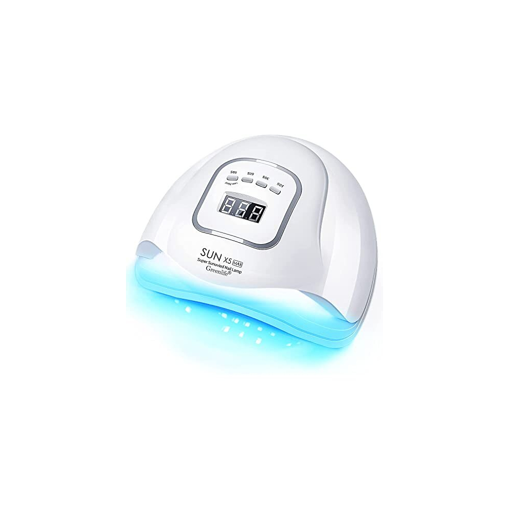 150W UV LED Nail Curing Lamp Gel Polish Dryer with 4 Timer Settings, Professional Manicure Pedicure LED Nail Art Auto Sensor 45 beads Lights Machine