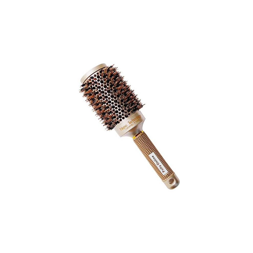 Polly Online Round Hair Brush Blow Drying Brush Ionic Boar Bristles Anti-Static Round Brush For Hair Drying,Curling & Straightening