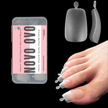 120 Long Toe Nail Tips Press on, Curved Full Cover Longtoes Claw, Clear Double Matte Fake Nail Extension for Pedicure Acrylic, Tapered Square Soft Gel