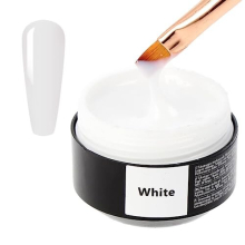 White Solid Builder Gel for Nails - Hard Gel Builder for Extension - Nail Strengthener - LED UV Builder Gel for Nails - Split Nail Repair - Use with