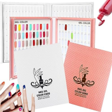 2pcs Nail Display Books, 216+120 Colors Nail Display Chart, Professional Salon Nail Color Swatches, Practice Card Design Board, for DIY Nail
