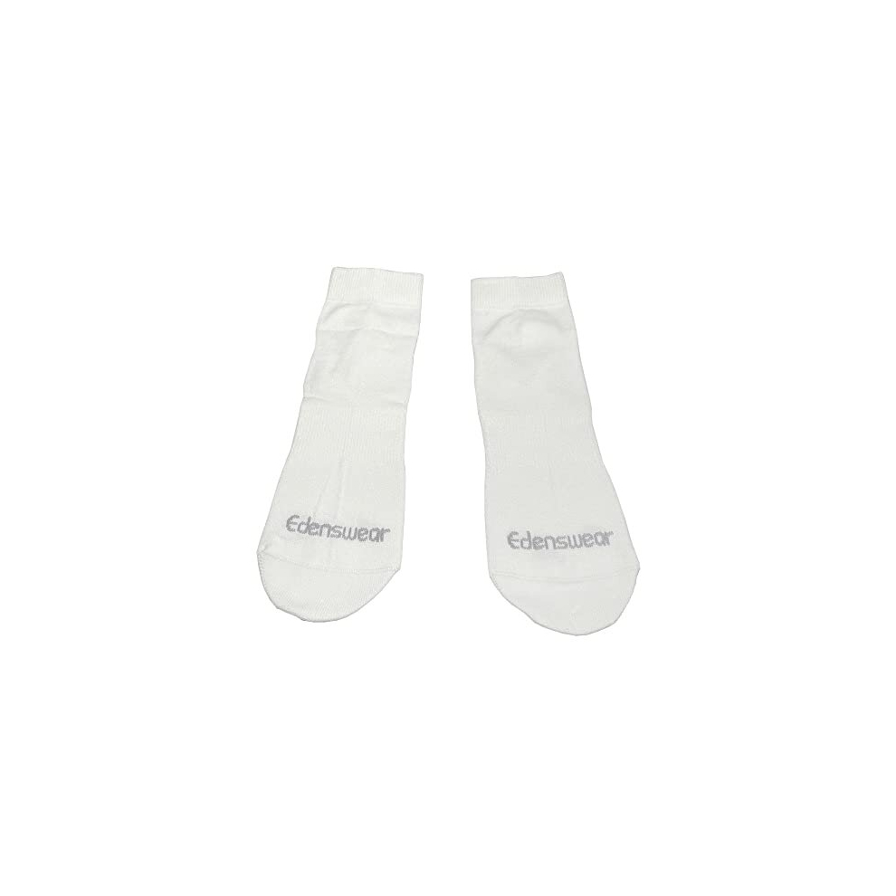 Edenswear White Zinc-Infused Moisturizing Tencel Socks For Adult With Eczema (,M)