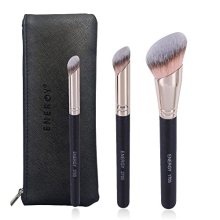 3-in-1 Makeup Brush Set with Travel Pouch Portable, including Foundation Brush, Concealer Brush (Gift for Her, Gift for Woman)