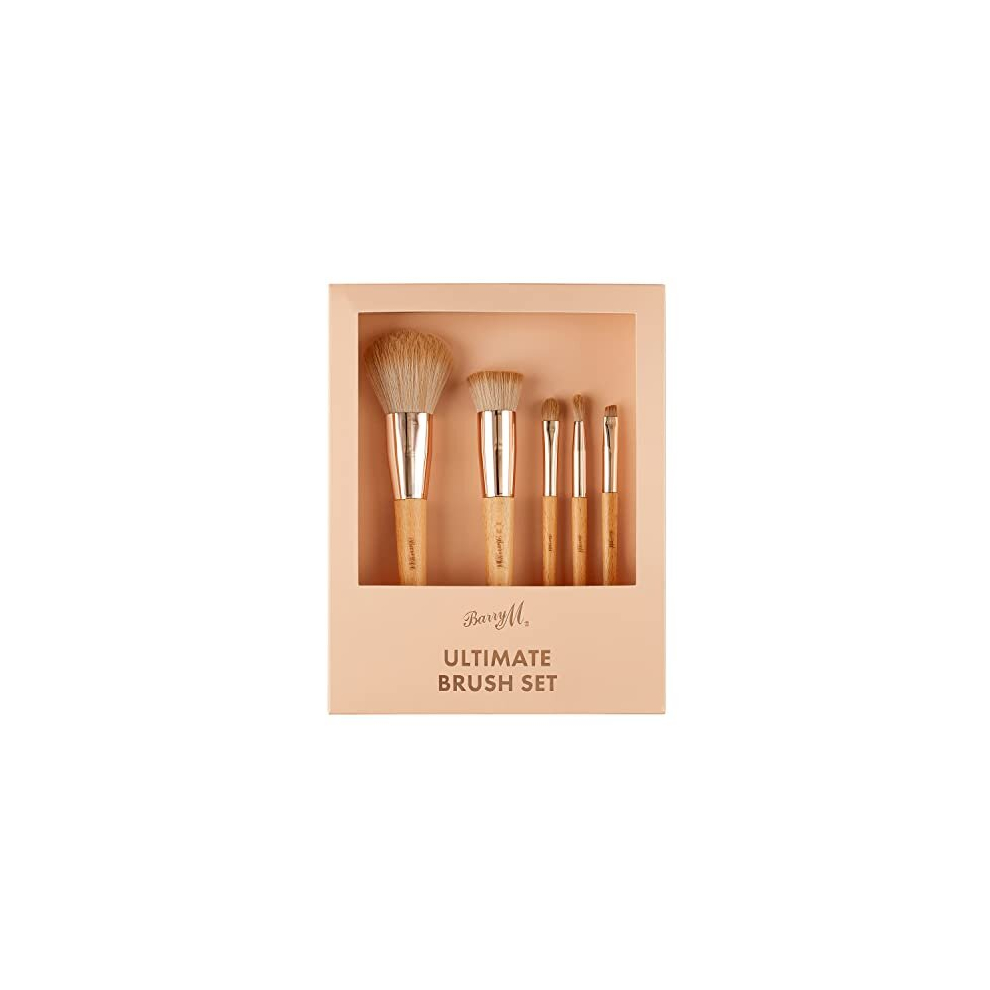 Essential Nail Art Tools, 4 pc set, includes 3 different brushes and Dotting Tool, Bamboo wood/Rose Gold