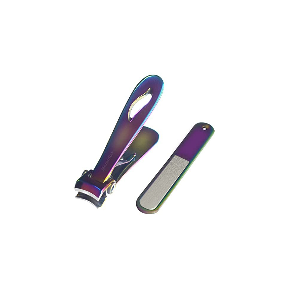 Junpu Nail Clippers For Thick Nails,Wide Jaw Opening Toenail Clippers,Large Stainless Steel Nail Clipper Set With Nail File,Toe Nail Clipper For Men Women