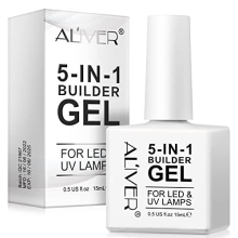 5 in 1 Milky White Nail Builder Gel, UV/LED Nail Builder Gel for Nail Repair, Enhancement, Nail Gel Base Coat for Solid Nail Tips, Decorations and