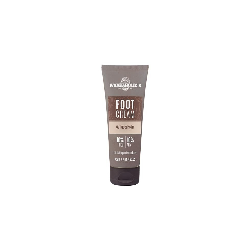 Workaholic's Care Of Rough Skin Cream Workaholic's Advanced Foot With 10% Urea And 10% Aha For Exfoliating And Smoothing Callused Skin, 75Ml