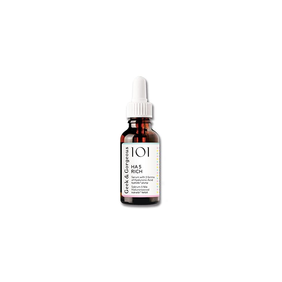 Geek & Gorgeous 101 Ha 5 Rich - Serum With 5 Forms Of Hyaluronic Acid, Silky & Rich - Hydrates, Softens & Plumps The Skin - All Skin Types Especially Normal & Dry