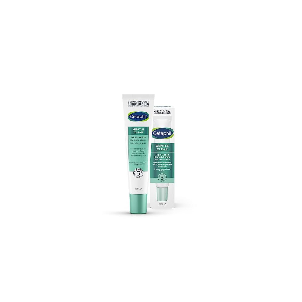 Cetaphil Gentle Clear Triple-Action Blemish Serum 30Ml, With 0.5% Salicylic Acid And Niacinamide For Blemish-Prone Sensitive Skin