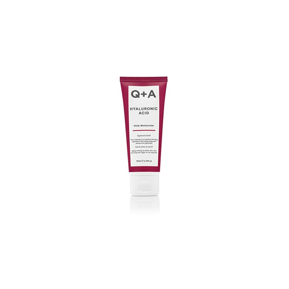 Q+A Hyaluronic Acid Moisturiser, A Facial Moisturiser For Women And Men With Hydrating Hyaluronic Acid, Rice Bran Extract, And Polyglutamic Acid, For A