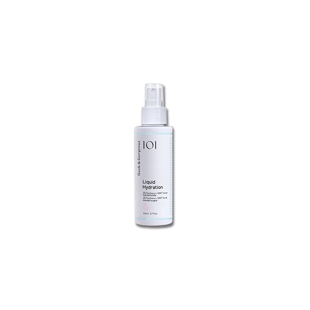 Geek & Gorgeous Liquid Hydration, facial toner spray with 5% panthenol + Natural Moisturising Factors, hydrates & soothes - all skin types, 110ml - Image 3
