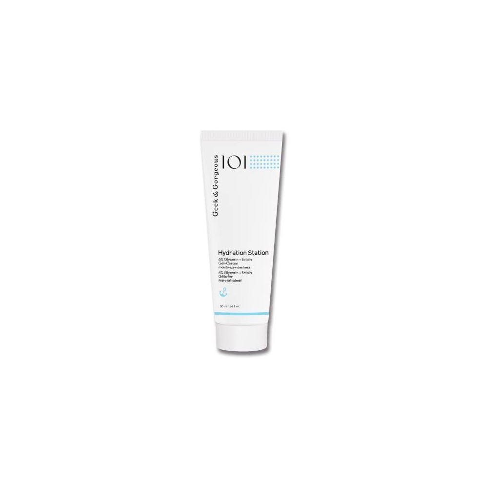 Geek & Gorgeous Hydration Station - Light & Refreshing Gel-Cream, With Glycerin, Ectoin, Gives Plump & Healthy Skin - All Skin Types, 50Ml