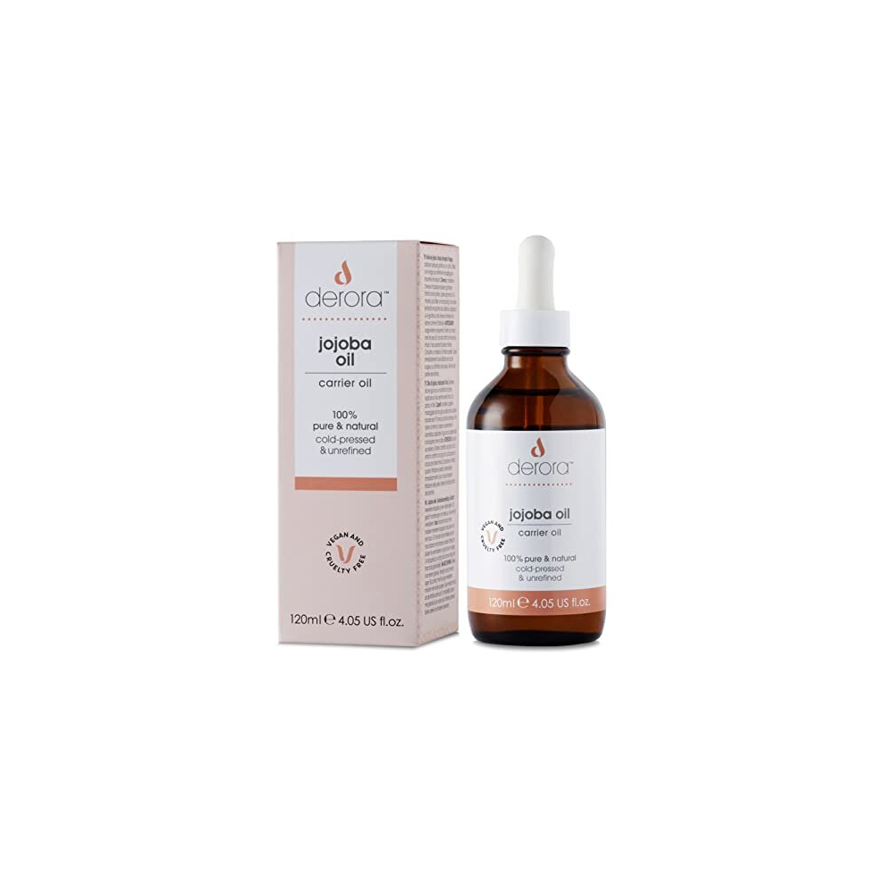 Derora Jojoba Oil | Nourishes Skin, Hair & Nails | 100% Pure | Unrefined | Natural | Cold Pressed | Antioxidants & Vitamin E Rich | All Skin Types | Vegan &