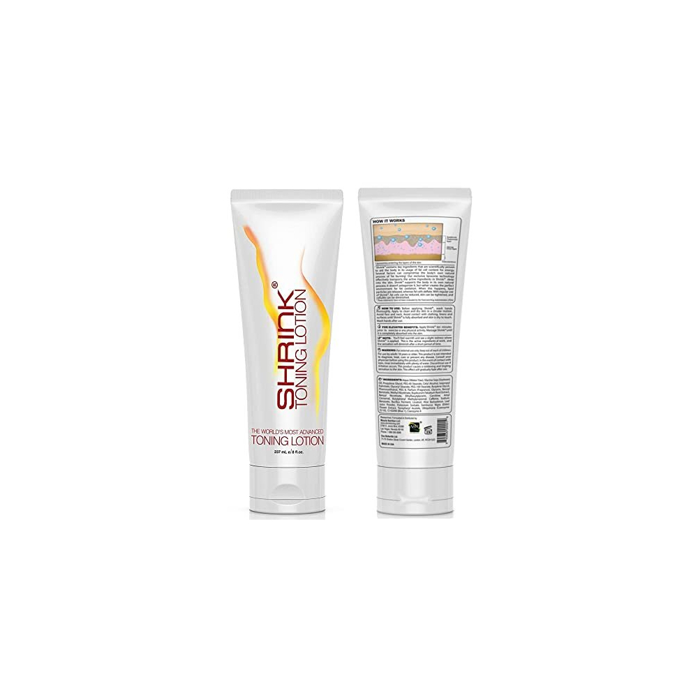 Shrink Toning Lotion - Heat Activated Cellulite Cream And Firming Body Lotion For Loose Skin For Stomach, Tummy, And Body With Vitamin E And Caffeine