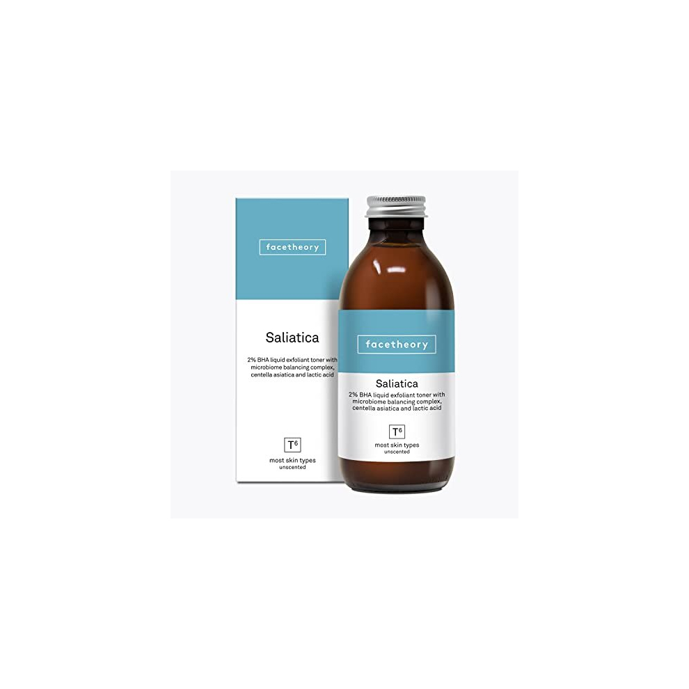 Saliatica T6 - 2% Face Exfoliator Toner, Made With Salicylic Acid, Minimize Enlarged Pores, Refine Wrinkles & Lines, Vegan & Cruelty-Free, Made in UK
