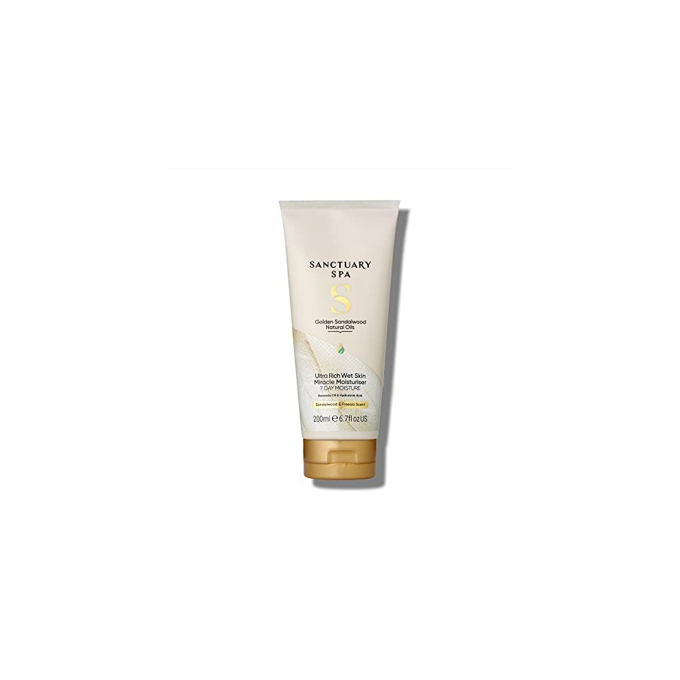 Golden Sandalwood Ultra Rich Wet Skin Moisture Miracle, In-Shower Moisturiser, 7 Day Moisture, Mineral Oil Free, Cruelty Free & Vegan, 200ml