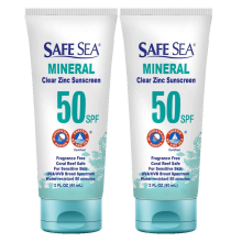 Zinc Oxide Sunscreen SPF50 | Clear Mineral Face Sunscreen Without White Cast | Anti-Jellyfish Sting Protective Lotion | Coral Reef Safe | Travel Size