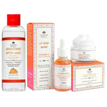 Vitamin C Skincare Set – Vitamin C Serum for Face + Vitamin C Face Moisturiser + Witch Hazel Toner for Face – 3 Step Brightening Skincare Routine