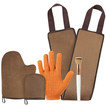 Luxspire Kit aplicador de luva autobronzeadora de 5 peas Conjunto de luva bronzeadora macia com luva esfoliante Aplicador de loo para costas P
