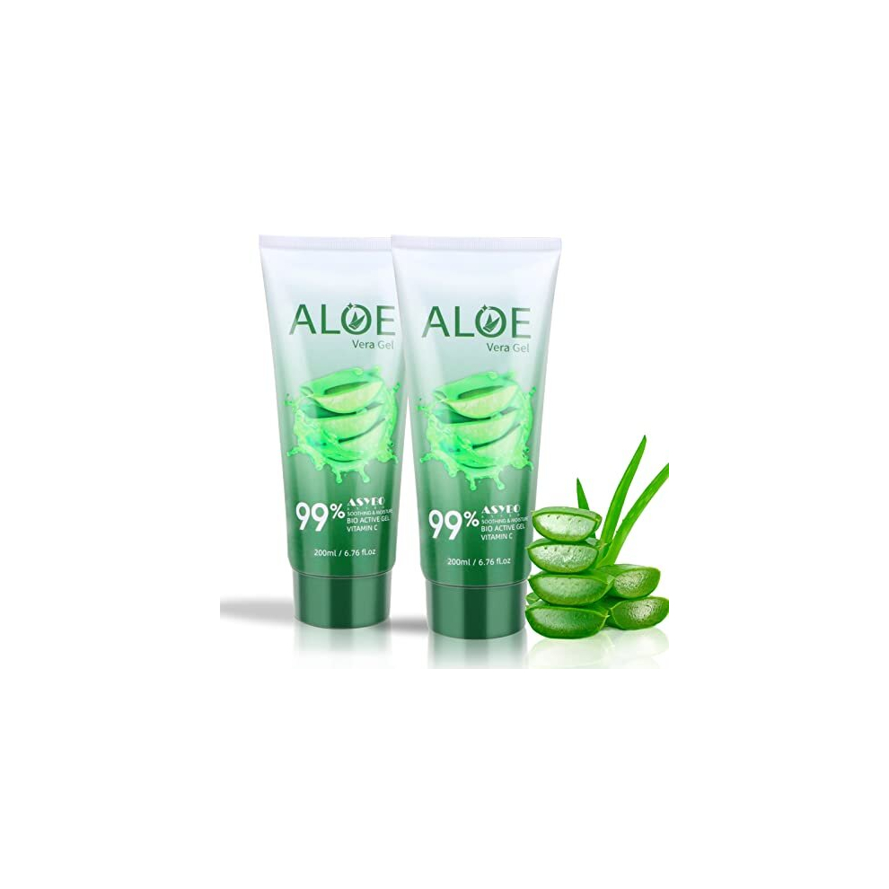 200 ML Aloe Vera Gel – 99% Organic Pure Aloe Vera Hydrating Face & Body Moisturizer, Natural Aloe Cream for Dry Skin, Sunburn, Acne, Soothing &