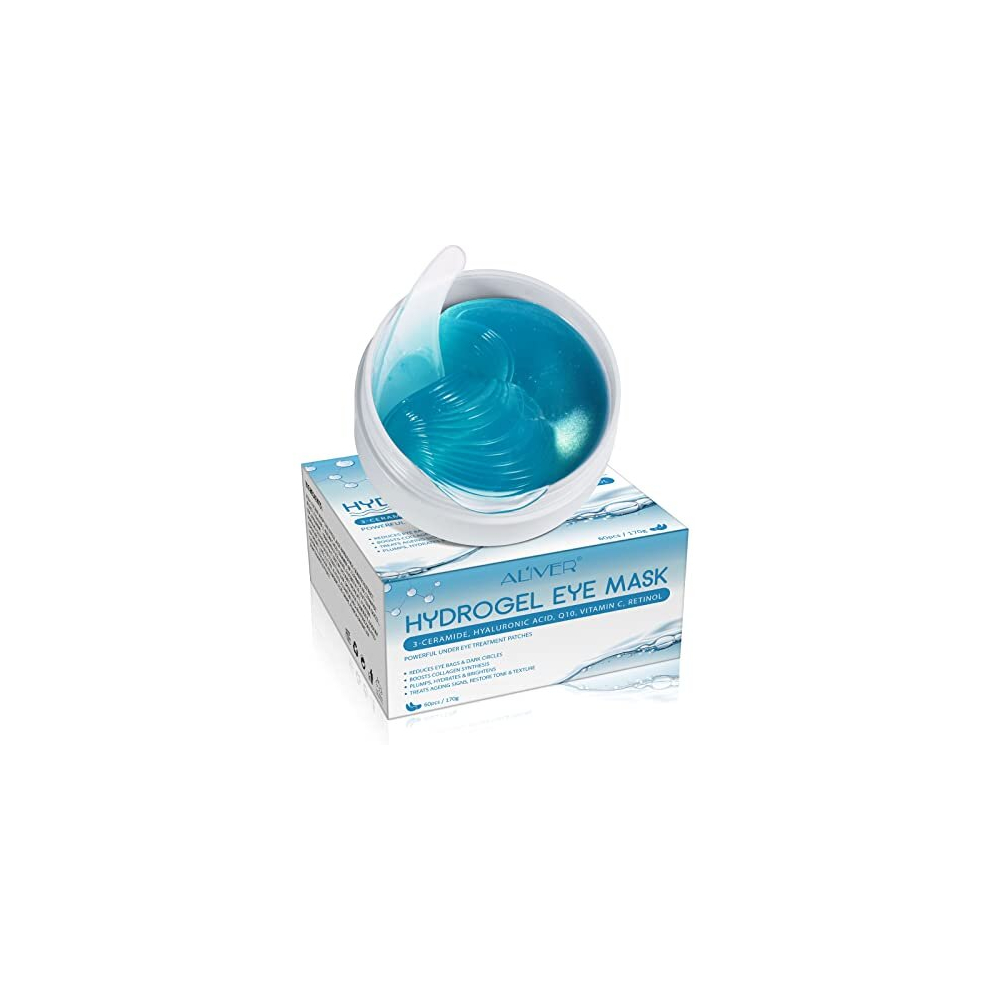 Dark Hydrogel Eye Mask, For Reduce Circles, Puffy Eyes, Undereye Bags, Wrinkles, Hydrating Anti Aging Anti Wrinkle Patches, Under Eye Bags Removal And