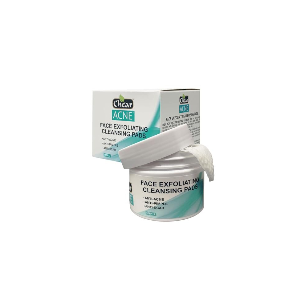 Chear Acne Face Exfoliating Cleansing Pads Wipes (55Pc) 100G - With Salicylic Acid Niacinamide Witch Hazel Deep Pores Prevent Breakouts Blemishes Spot Prone Skin