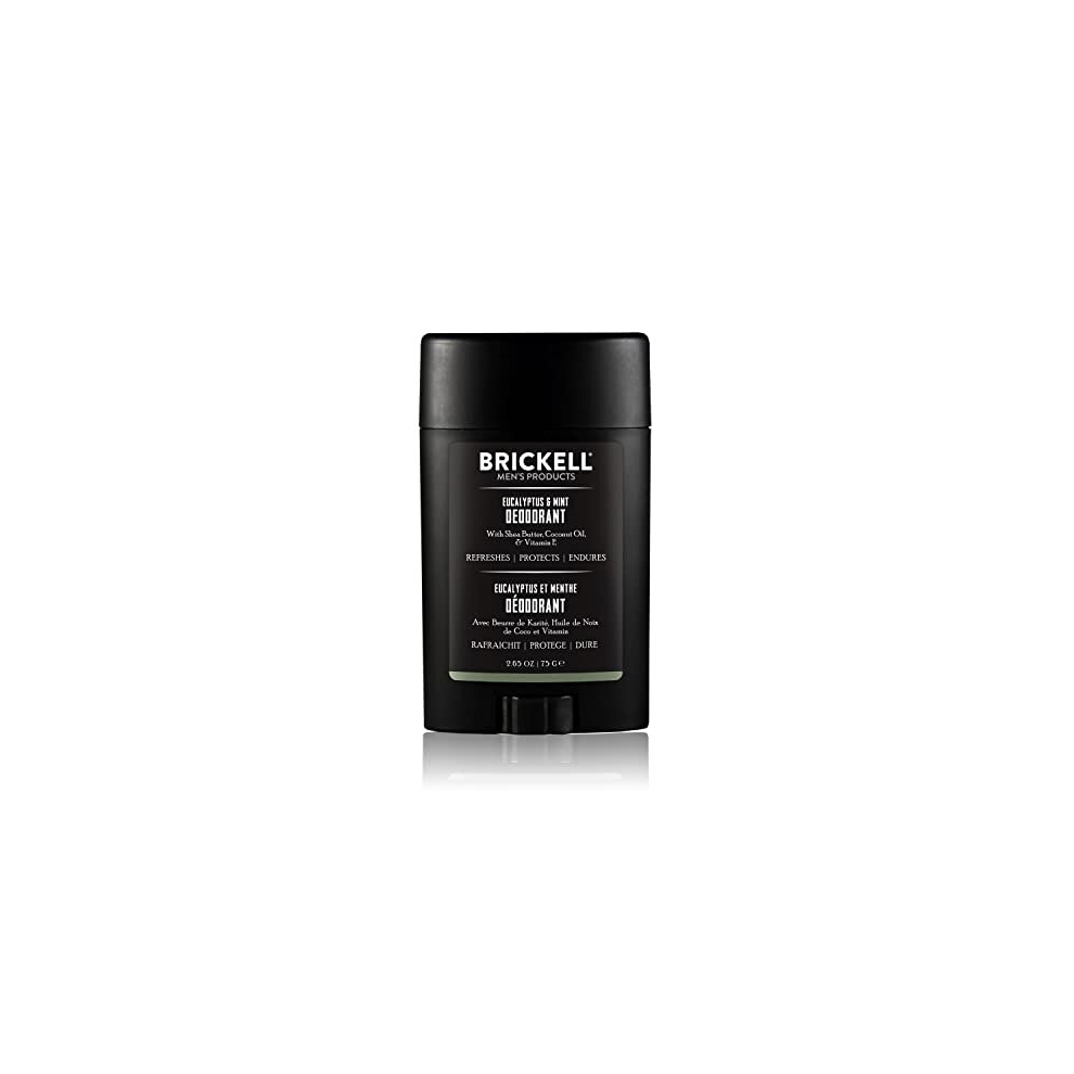 Brickell Men's Products Natural Deodorant For Men, Natural And Organic, Aluminum, Alcohol, And Baking Soda Free, 78Ml (Eucalyptus & Mint)