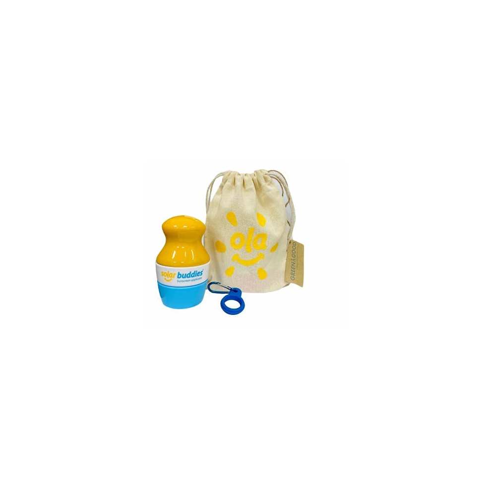 Bag Bundle Solar Buddies Refillable Roll On Sunscreen Suncream Applicator Bag Bundle With Applicator Carabina Clip For Families, Kids, Adults, Travel