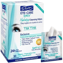 Tea Tree Oil Eyelid Wipes - Hypoallergenic Eye Wipes for Dry, Red, Allergy, and Blefaritis. Relief for Computer Vision & Tired Eyes. Effective Makeup