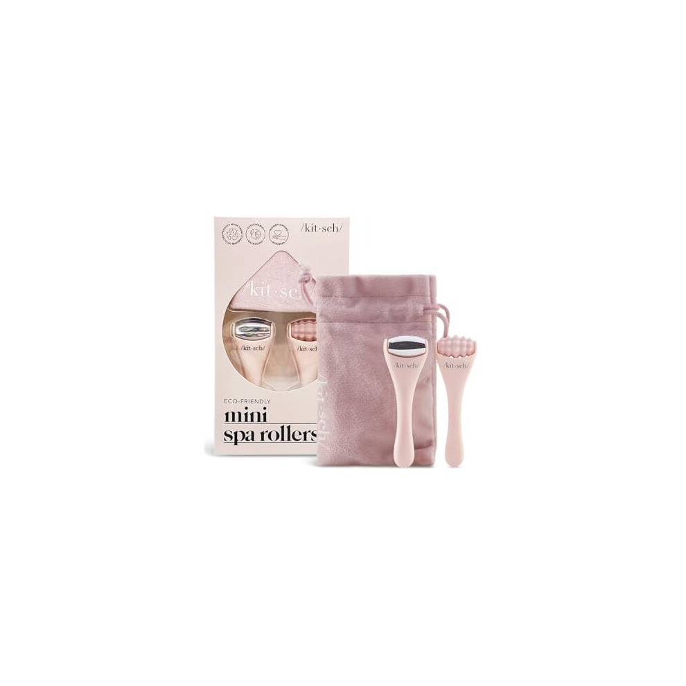 Mini Ice Roller & Mini Face Roller Set with Pouch - Ice Roller for Face & Eye Puffiness Relief | Facial Roller & Face Massager Roller | Face Eye