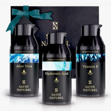 Christmas Gifts for Him - Skincare Gifts for Men with Organic Face Cleanser + Face Moisturiser/Aftershave Men + Mens Eye Cream - 3x30ml, Mens Skincare