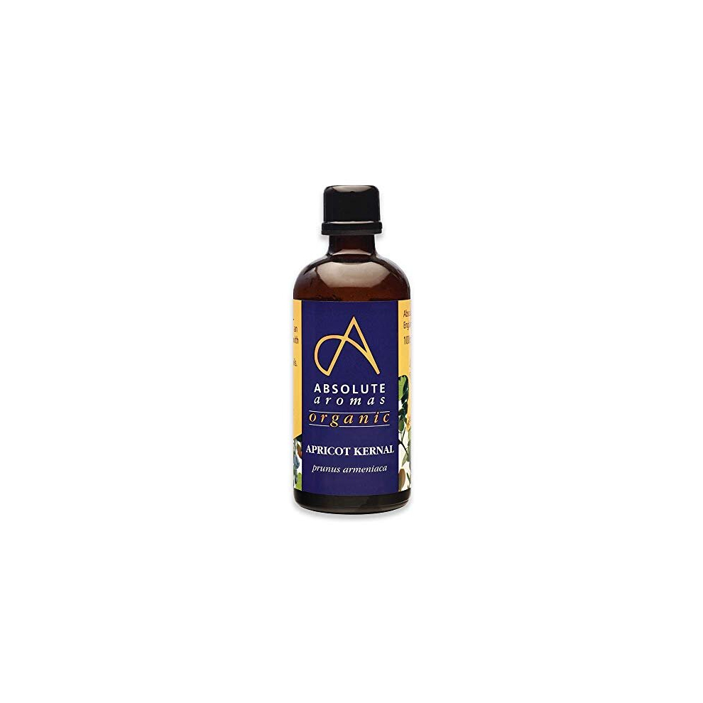 Absolute Aromas Organic Apricot Kernel Oil 100Ml - In A Glass Bottle - Pure, Natural, Vegan And Cruelty Free
