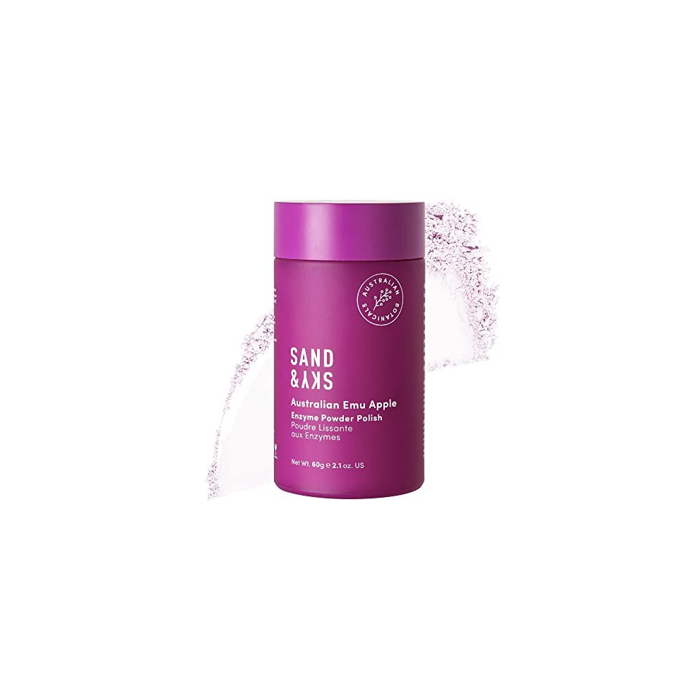 Sand & Sky Australian Glow Berries Enzyme Peeling Powder Polish - Face Exfoliator And Face Cleanser With Papaya Enzyme Jojoba Oil & Vitamin C For Antioxidants