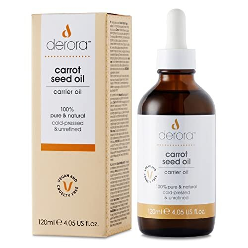 Carrot Seed Oil | Nourishes Skin, Hair & Nails | 100% Pure & Natural | Cold Pressed & Unrefined | Antioxidant & Vitamin A, C & E Rich | Vegan &