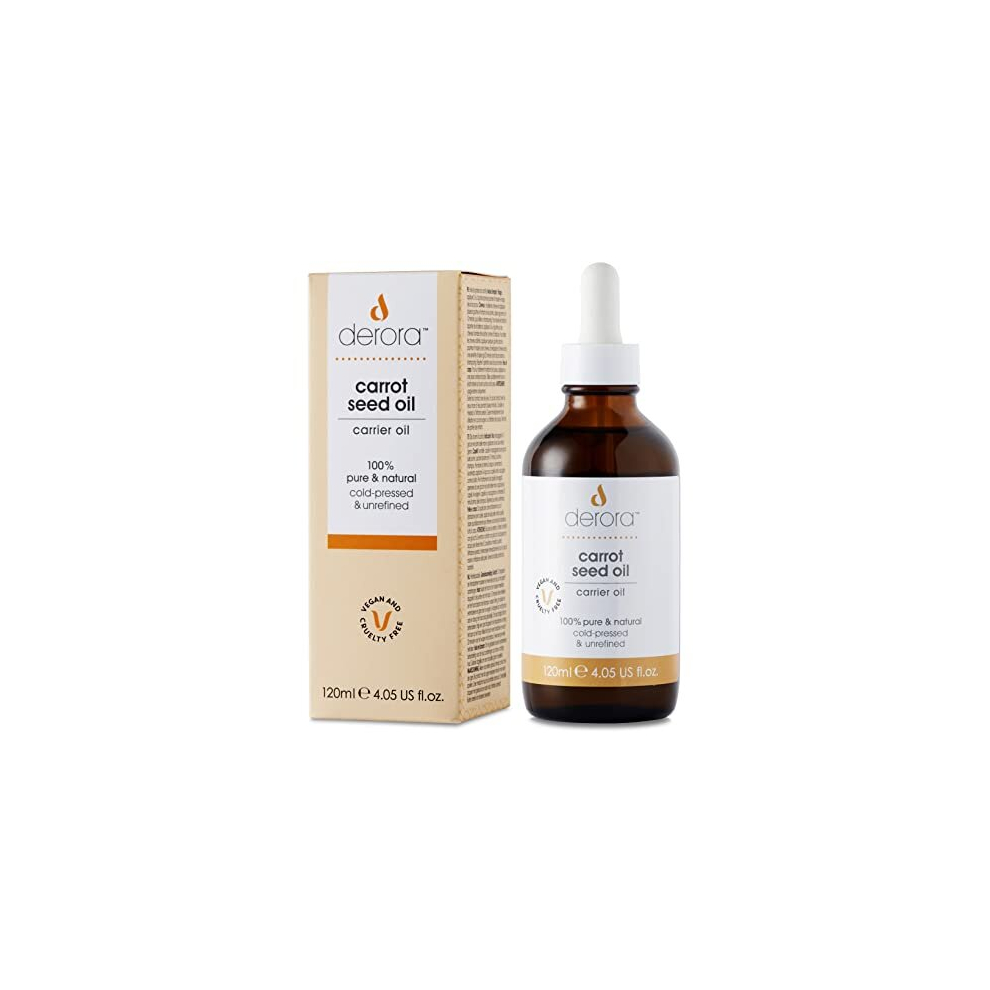 Derora Carrot Seed Oil | Nourishes Skin, Hair & Nails | 100% Pure & Natural | Cold Pressed & Unrefined | Antioxidant & Vitamin A, C & E Rich | Vegan &