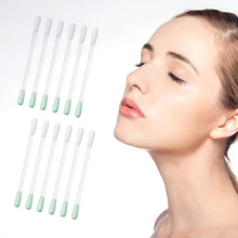 50 pcs bomulds makeup remover wwabs - engangs vitamin E væskefyldte bomuldspinde stikker til øje/læbe/øjenbryn/øjenvipper makeup korrektorer fjer