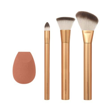 EcoTools Precious Metals Face Blend & Sculpt Set Make-up-Pinsel-Set fr Foundation, Concealer und Puder-Make-up-Schwamm, umweltfreundlich, recyceltes