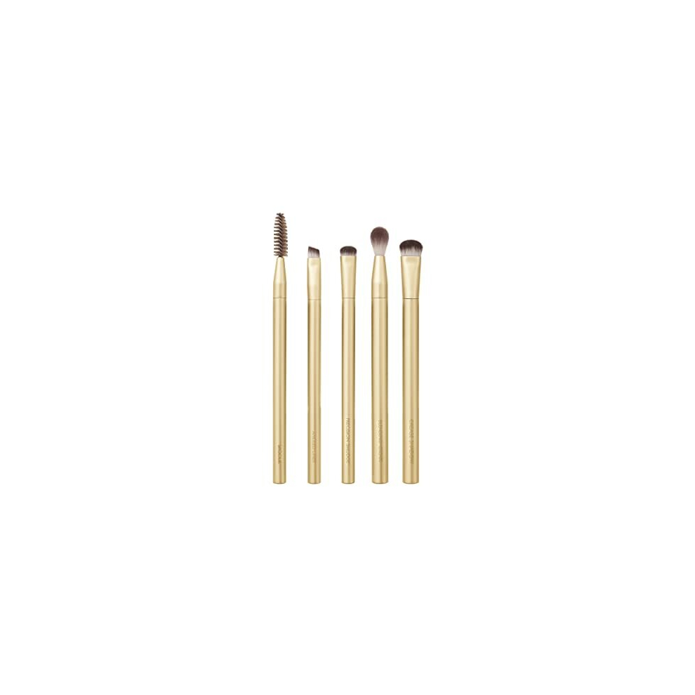 Precious Metals Brightening Eye Set, Eye Brush Kit, Precision Makeup Brushes For Eyeshadow, Eco-friendly Makeup Brush Kit, Recycled Aluminum, Chrome,