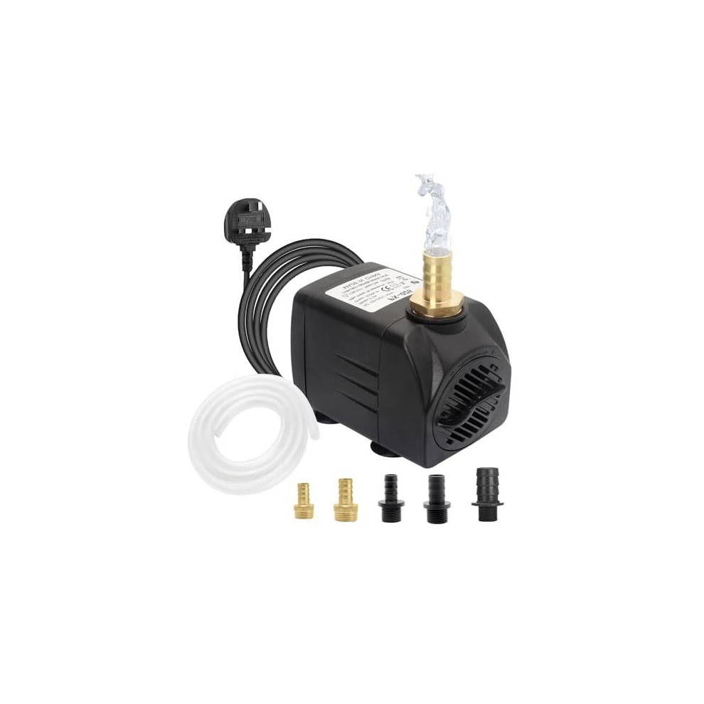 Submersible Pump 2000L/H 25W, Dry Burning Protection, Ultra Quiet Design, 2.2 m High Lift, Fountain Pump for Hydroponics, Ponds, Aquariums,Garden &