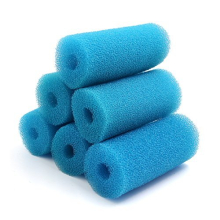 6pcs Blue 2.6inch Dia Cylinder Aquarium Pre-Filter Sponge Filter Cartridges Replacement