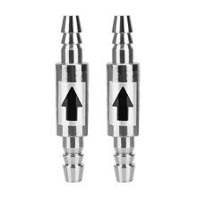 2 PCS CO2 1 Way Check Valves,CO2 Stainless Steel Non-Return Check Valve for CO2 Line 4/6mm Tubing Regulator Diffuser Aquarium CO2 Systems