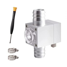 External Inline CO2 Diffuser Atomizer, 16mm Aquarium Atomiser Reactor Aluminum Alloy for Planted Aquarium Canister Filter