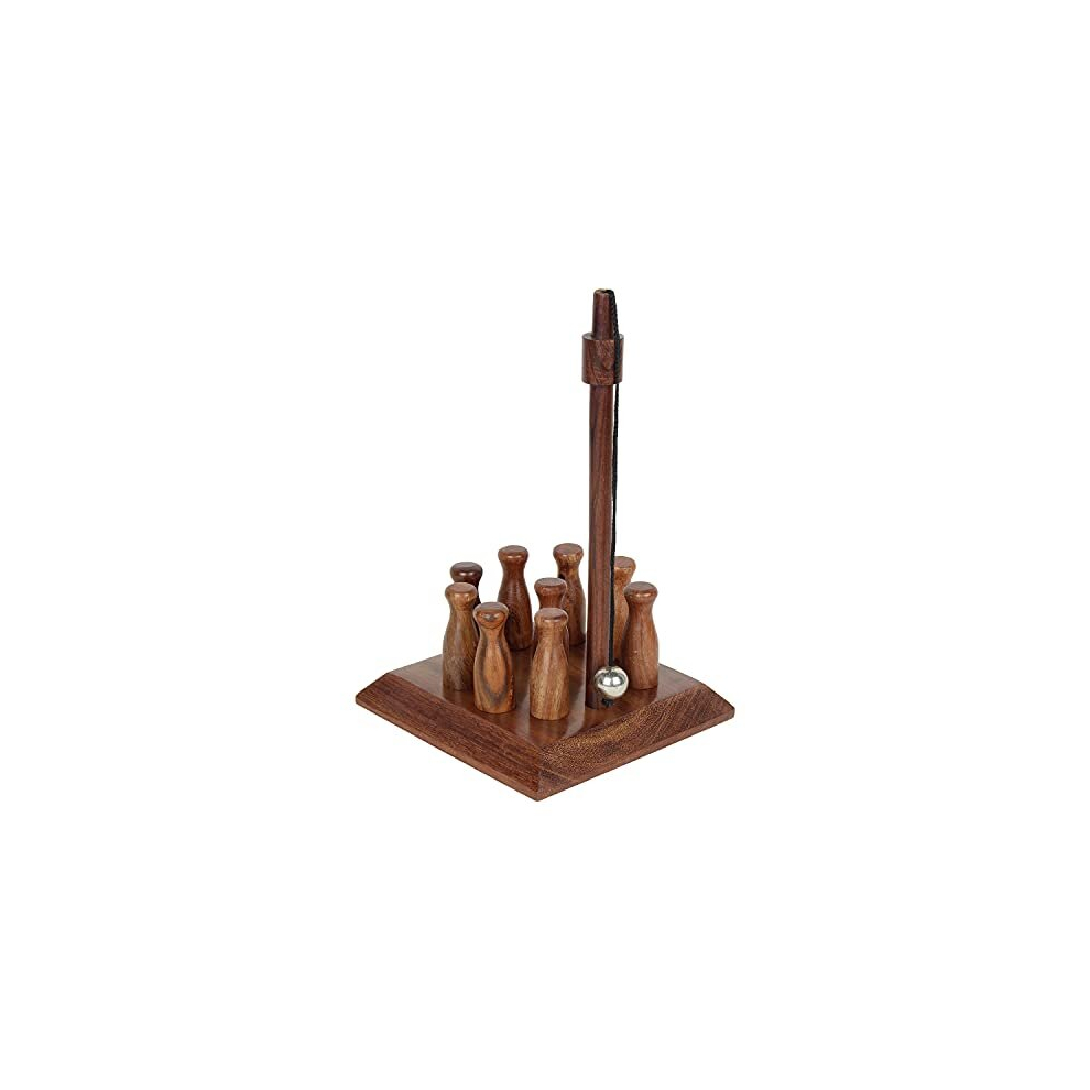 Photos - Other Toys Handcrafted Table Top Mini Bowling Game Set Indoor Wooden Bar Skittles Bowling Pin for Adults and Kids - Portable Home Offic