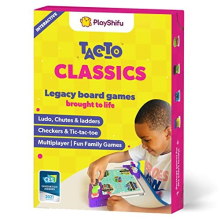 Tacto Classics by PlayShifu (Kit + App) : Interactive Family Board Games for Ages 4 & Up | Checkers, Ludo, Ladders & More