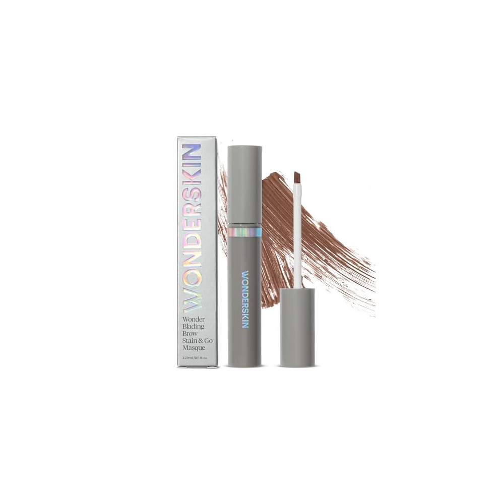 Wonderskin Wonder Blading Brow Stain & Go Masque, Long Lasting Brow Stain, Transfer Proof Brow Tint, Smudge Proof Eyebrow Stain (Brunette)