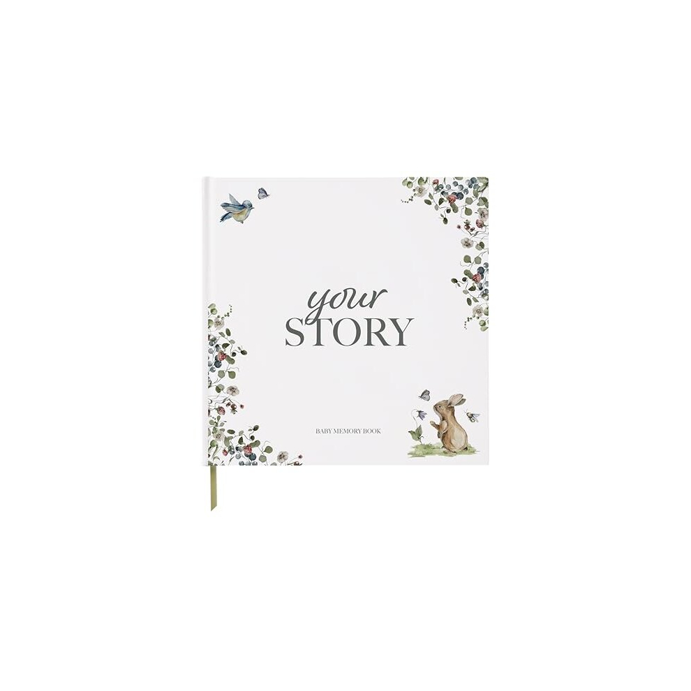 Bibi & Beau Baby Record Book & Scrapbook | Forest Edition | 132 Page Baby Memory Book & Photo Record Album Gift For Newborn Baby Boy & Girl, Great For Expecting