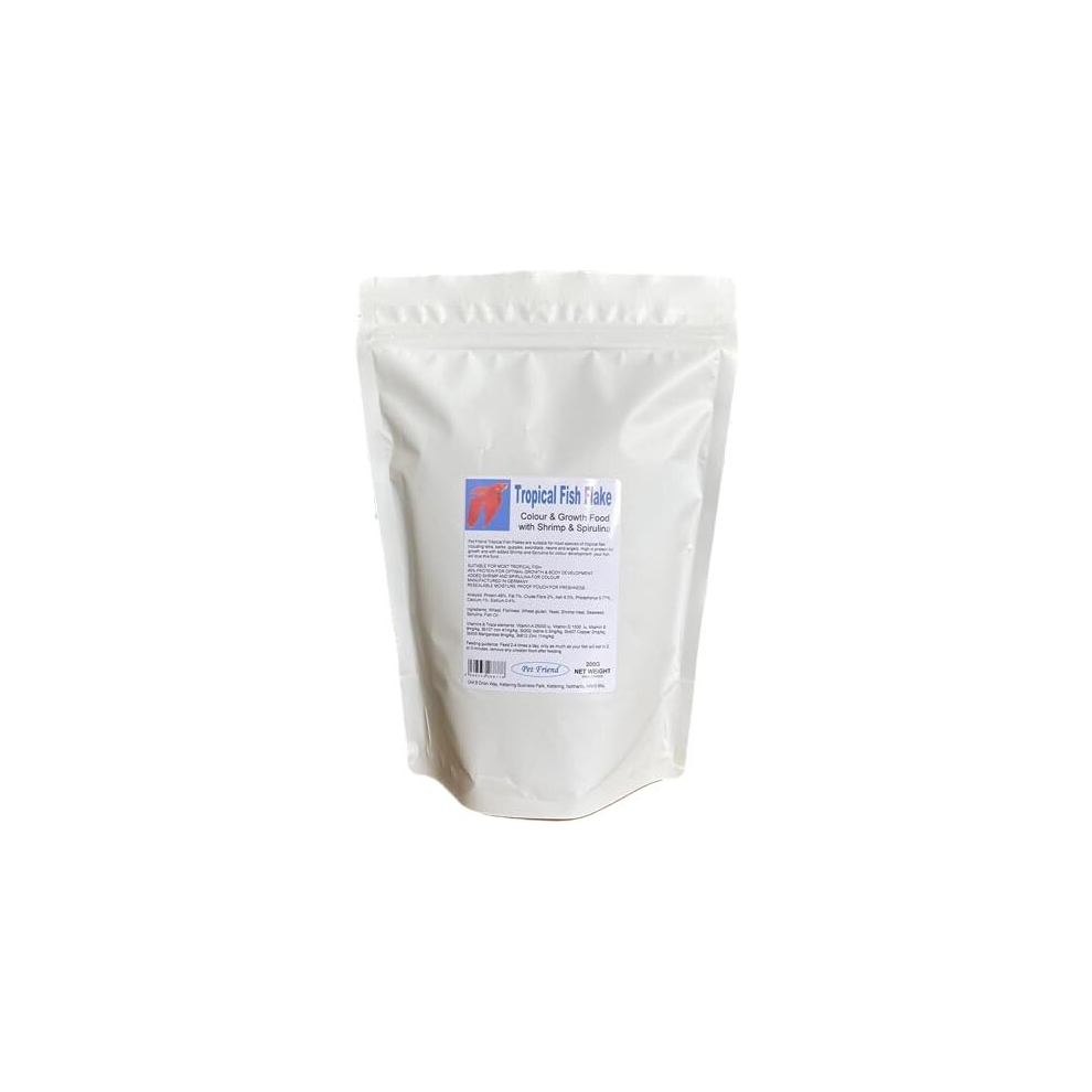 Tropical Fish Food Aquarium Flake High Protein Growth & Colour Feeding For Tetra And Other Fresh Water Species 200g
