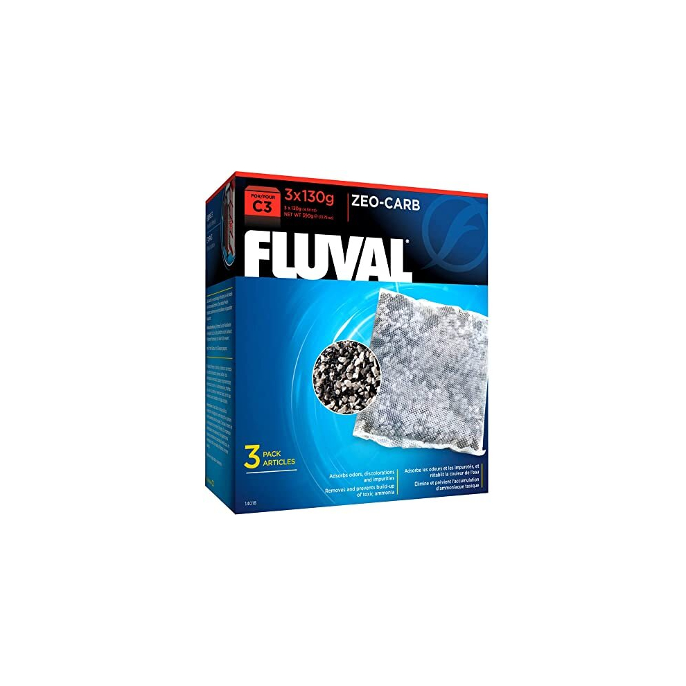 Fluval 14018 C3 Zeo-Carb 3 X 130 G, White/Black